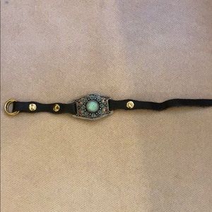 Leather and turquoise lucky brand bracelet
